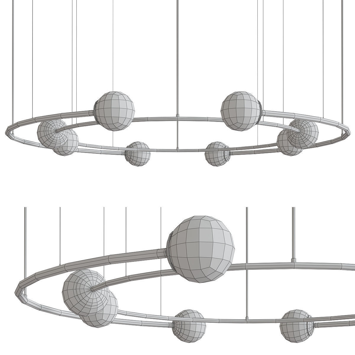 Chandelier collection low poly 3d model light fixture with th... Low-poly 3D model_20
