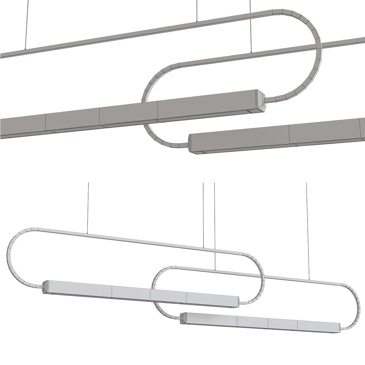 Chandelier collection low poly 3d model light fixture with th... Low-poly 3D model_8