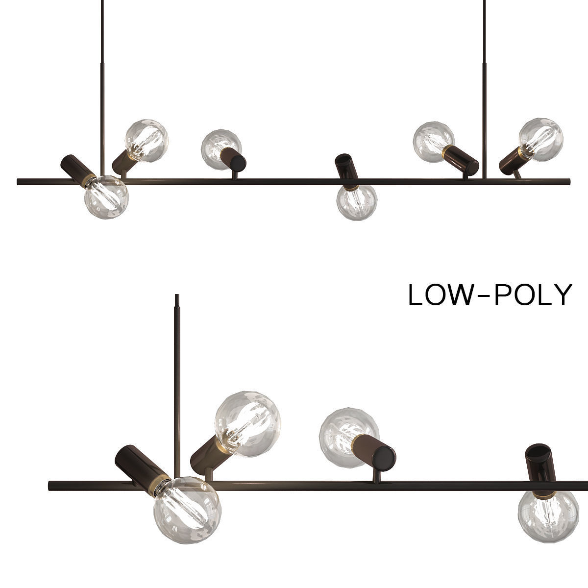 Chandelier collection low poly 3d model light fixture with th... Low-poly 3D model_6