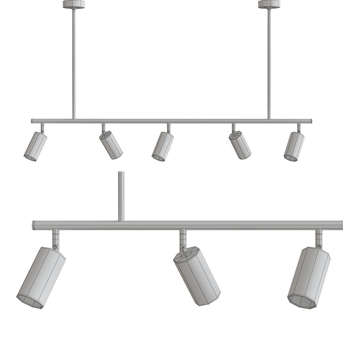 Chandelier collection low poly 3d model light fixture with th... Low-poly 3D model_11