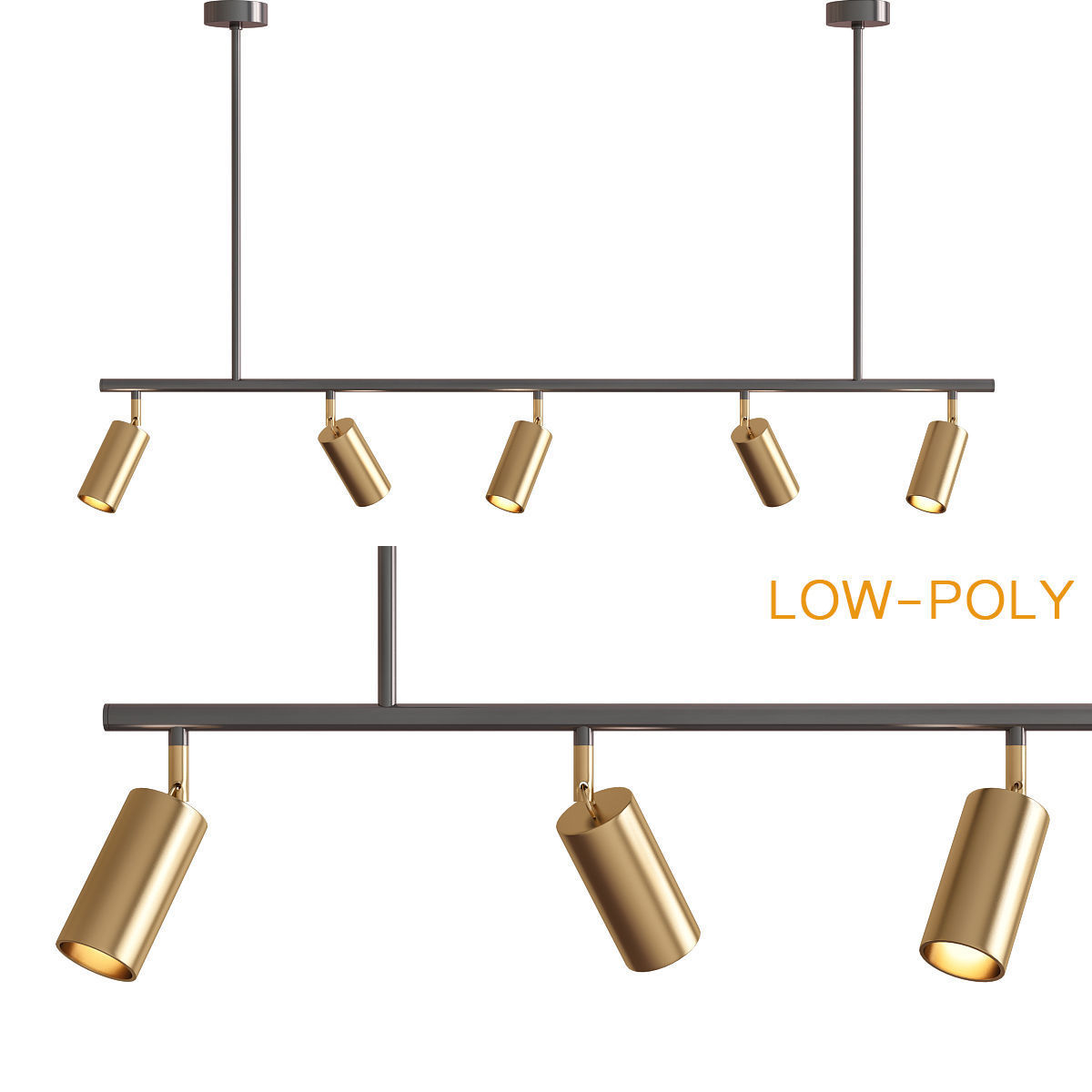 Chandelier collection low poly 3d model light fixture with th... Low-poly 3D model_12