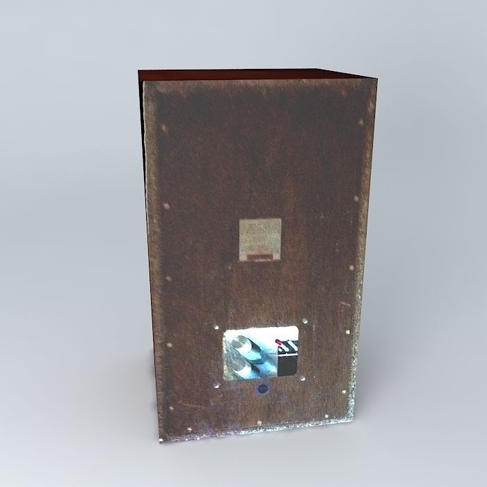 4 way Stereo Speaker dark cherry wood Free 3D model_2