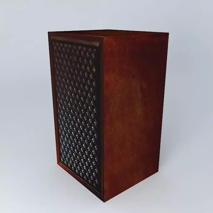 4 way Stereo Speaker dark cherry wood Free 3D model_0