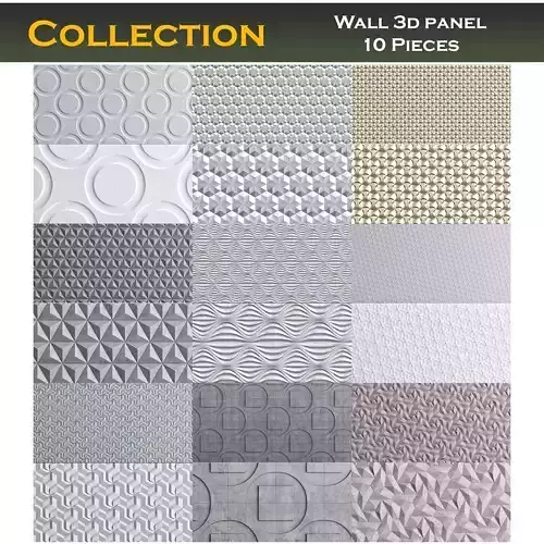 Wall 3d panel collection low poly 3d model