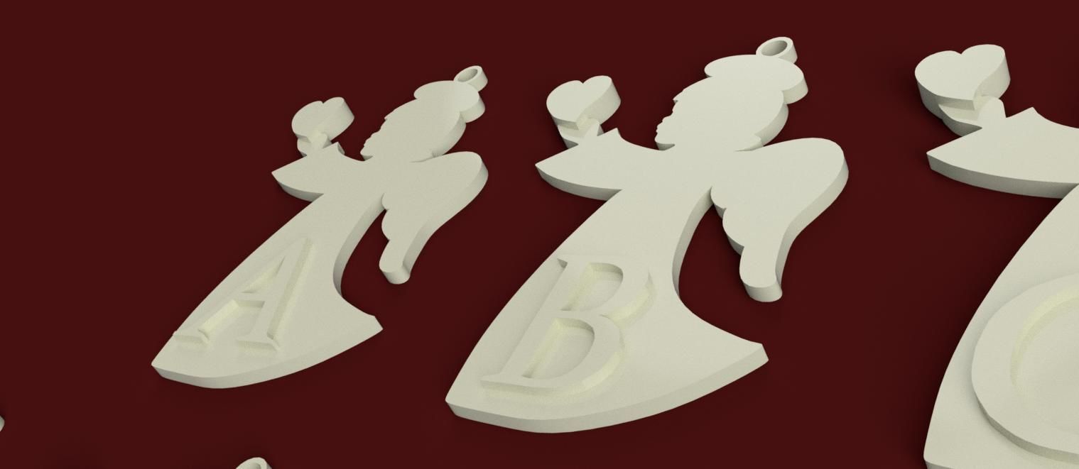 CHRISTMAS ANGELHEART 3D letters stl file 3D print model_5