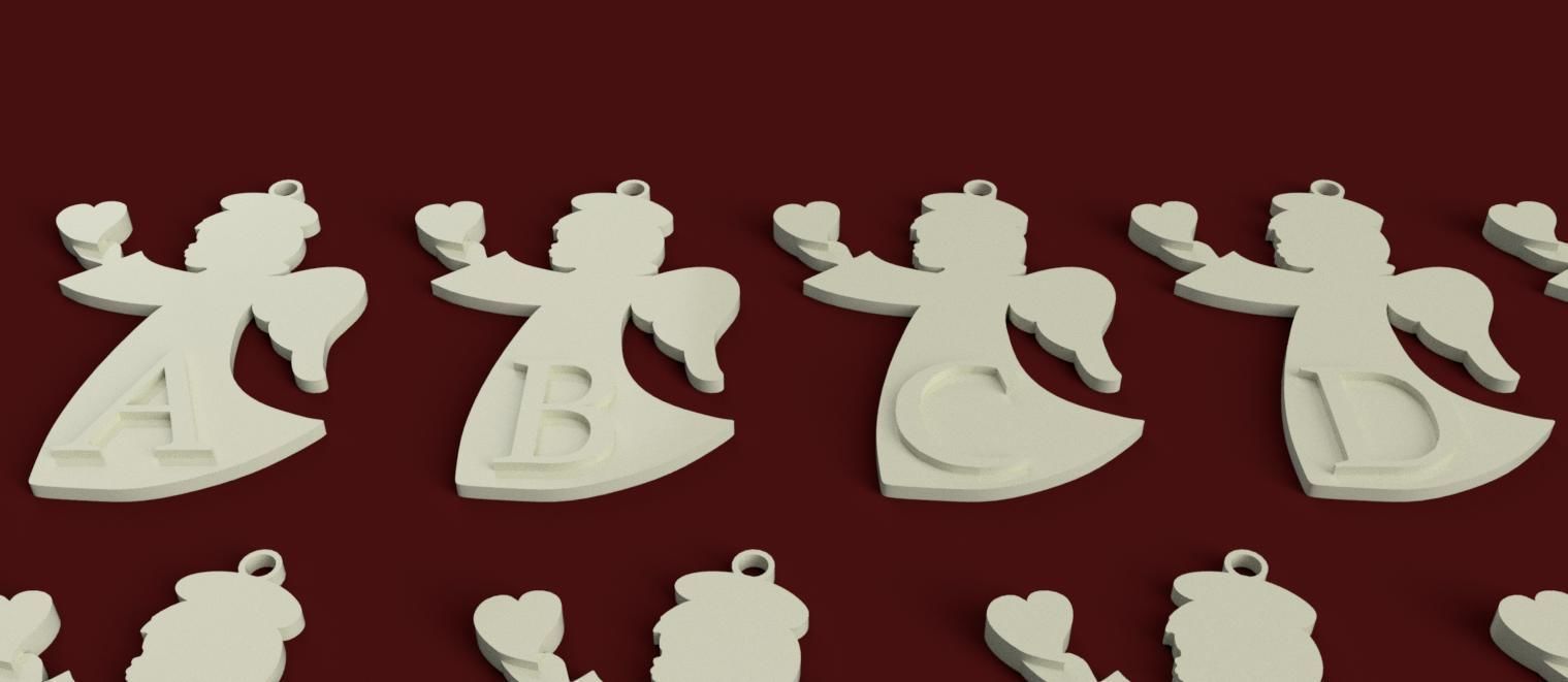 CHRISTMAS ANGELHEART 3D letters stl file 3D print model_4