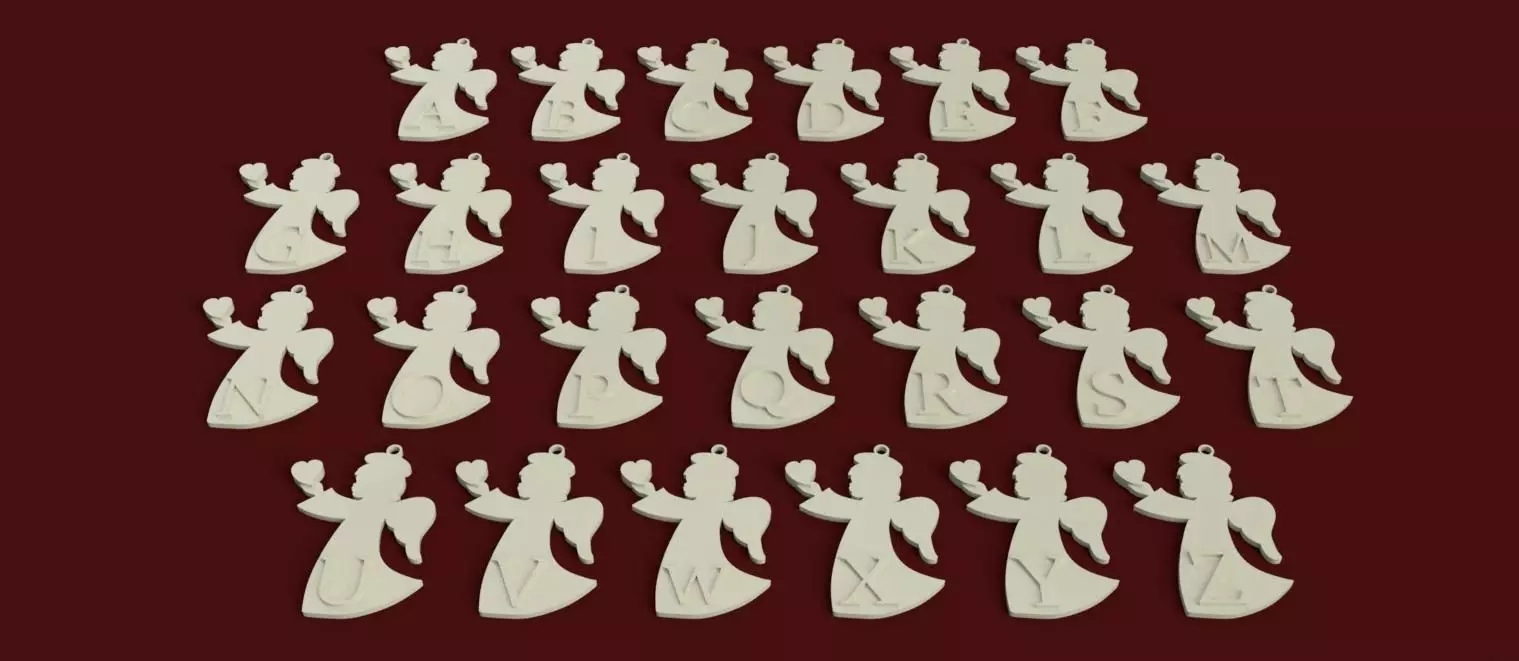 CHRISTMAS ANGELHEART 3D letters stl file 3D print model_0