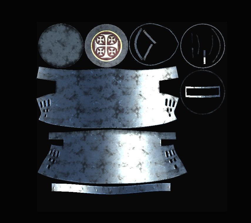 Crusader Helmet Low-poly 3D model_12