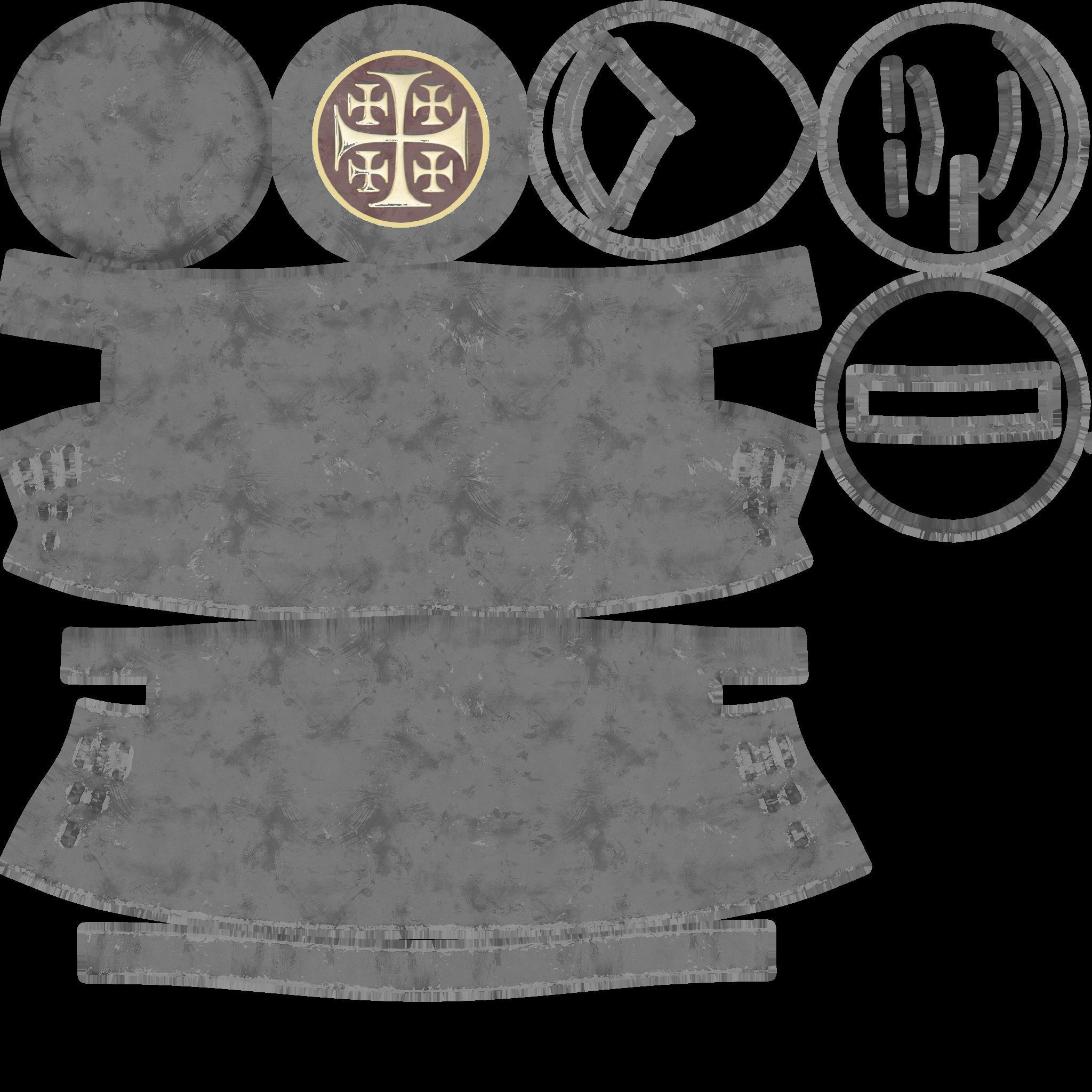 Crusader Helmet Low-poly 3D model_6