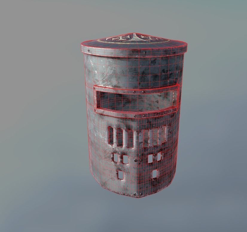 Crusader Helmet Low-poly 3D model_11