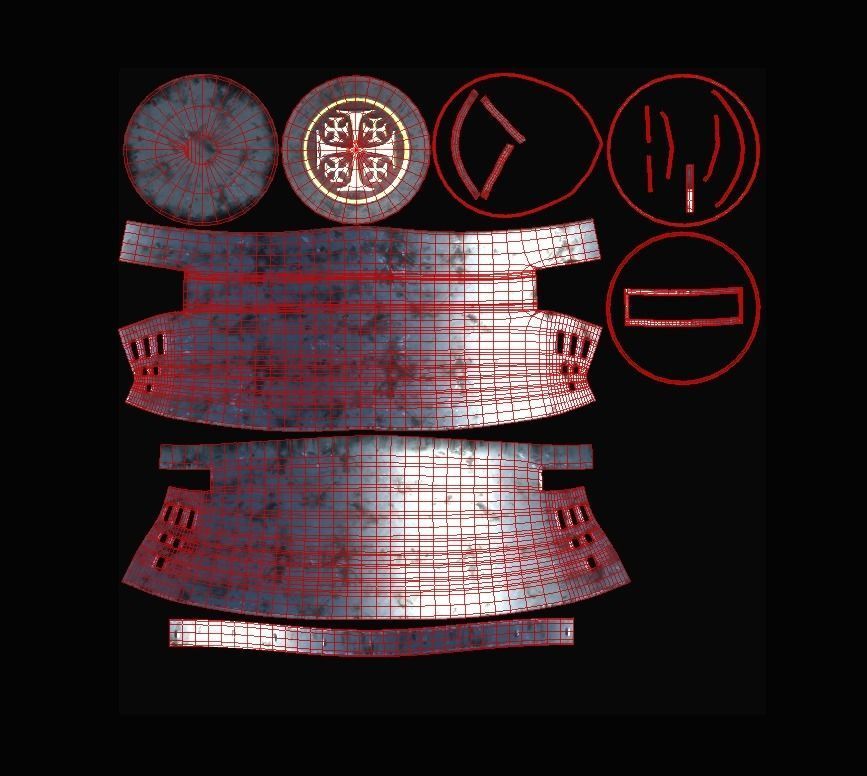 Crusader Helmet Low-poly 3D model_13