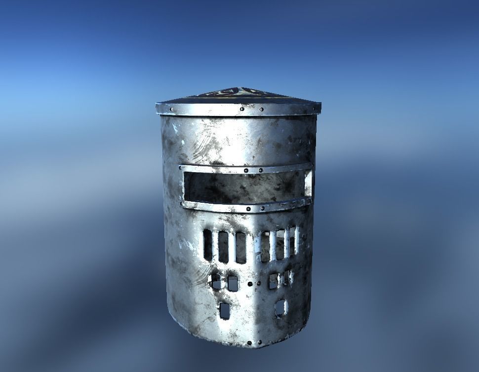 Crusader Helmet Low-poly 3D model_2