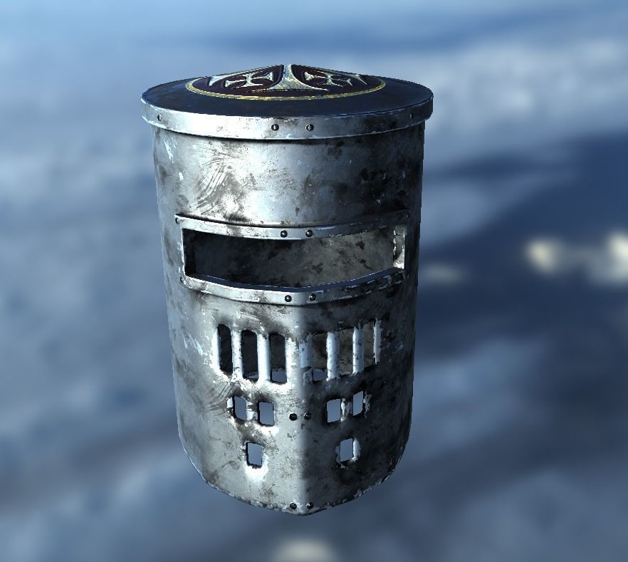 Crusader Helmet Low-poly 3D model_5