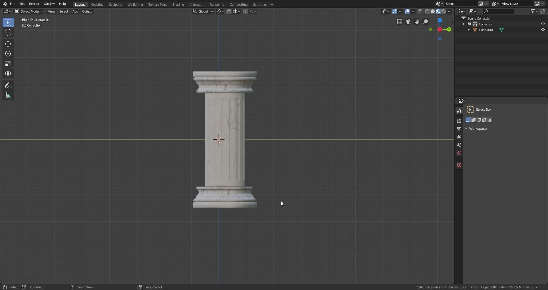 Roman style pillar Free low-poly 3D model_1