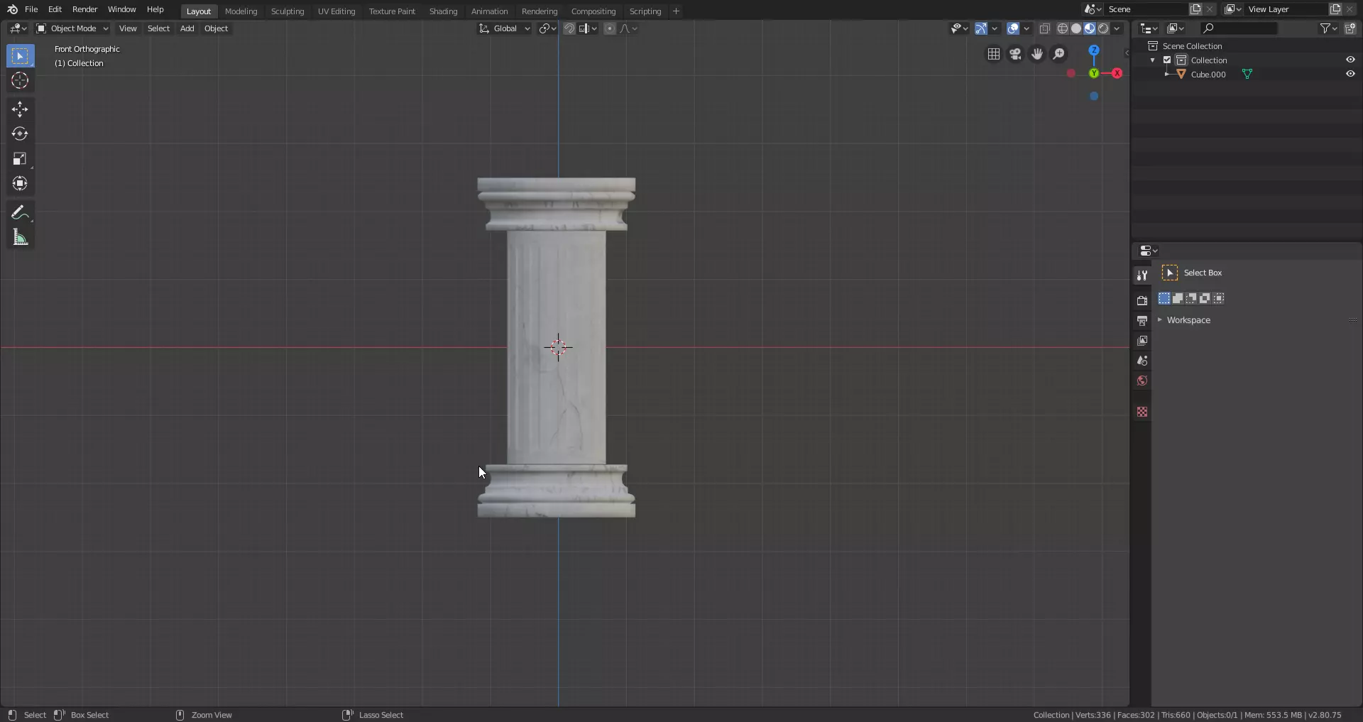 Roman style pillar Free low-poly 3D model_0