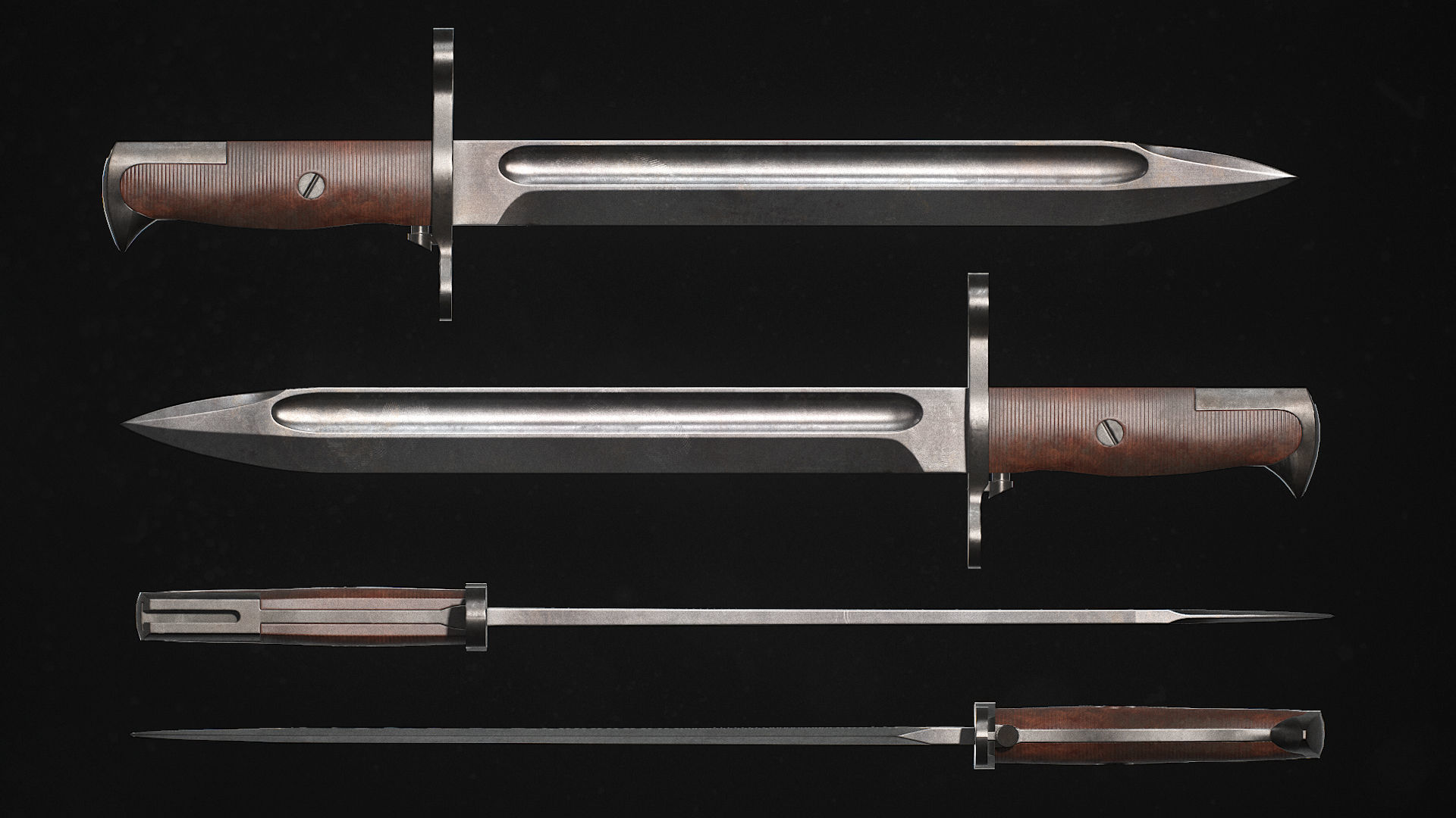 Springfield M1903 Sniper rifle Low-poly 3D model_15