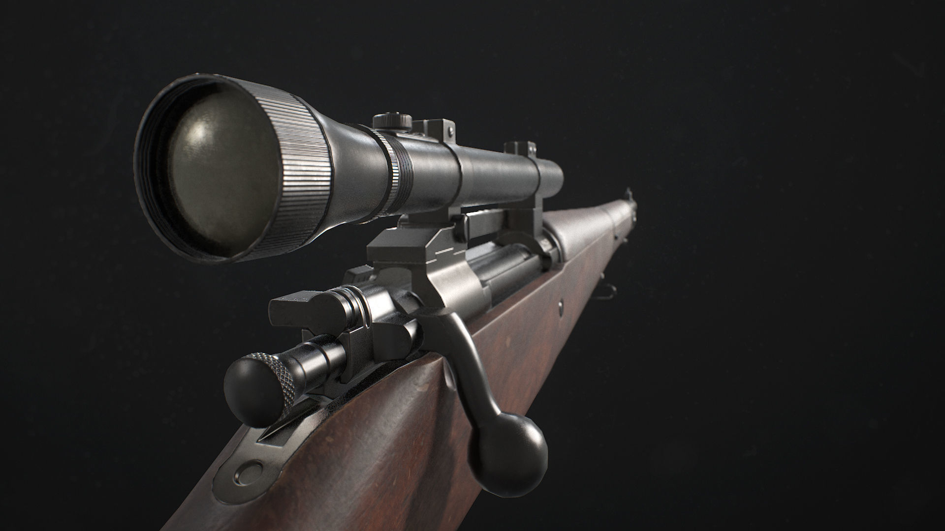 Springfield M1903 Sniper rifle Low-poly 3D model_5