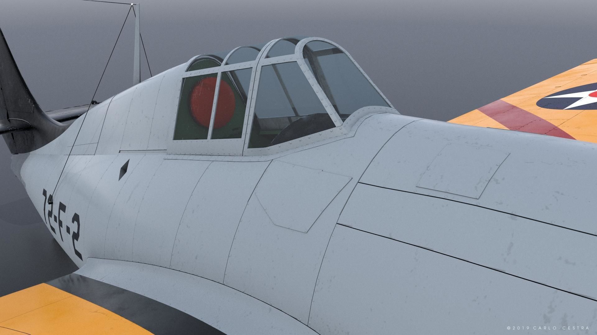 F4F-3 WILDCAT 72F2 Low-poly 3D model_4