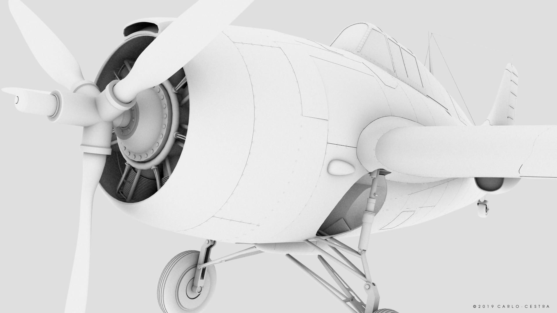 F4F-3 WILDCAT 72F2 Low-poly 3D model_42