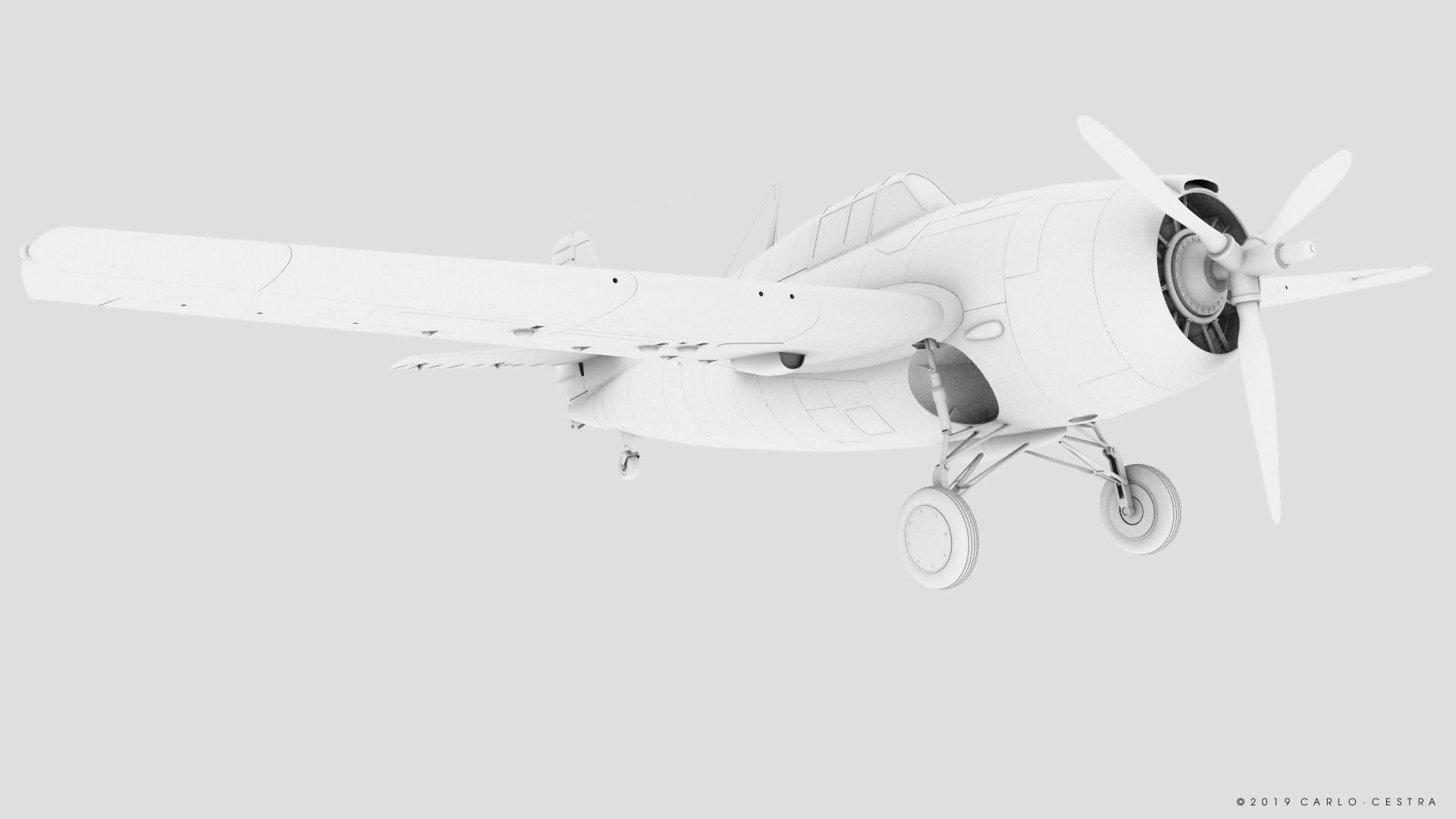 F4F-3 WILDCAT 72F2 Low-poly 3D model_43