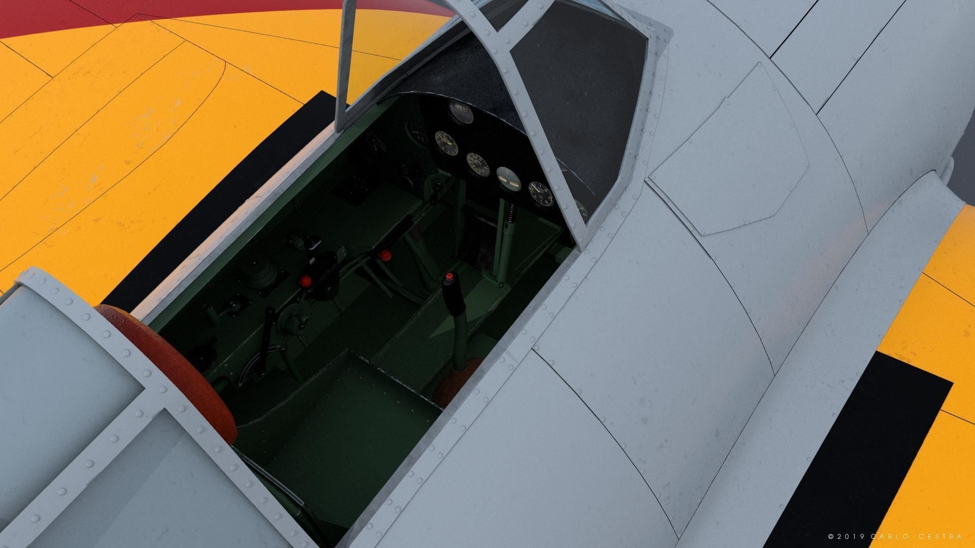 F4F-3 WILDCAT 72F2 Low-poly 3D model_17