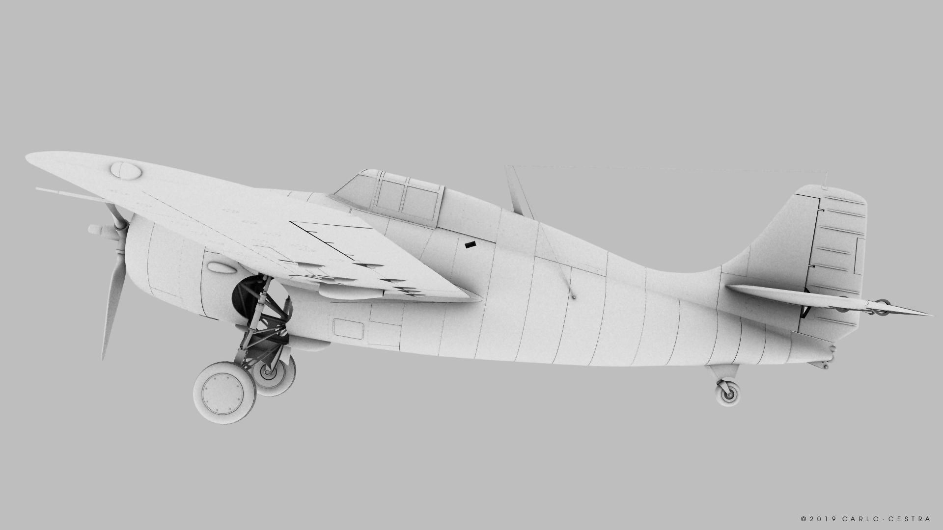 F4F-3 WILDCAT 72F2 Low-poly 3D model_39