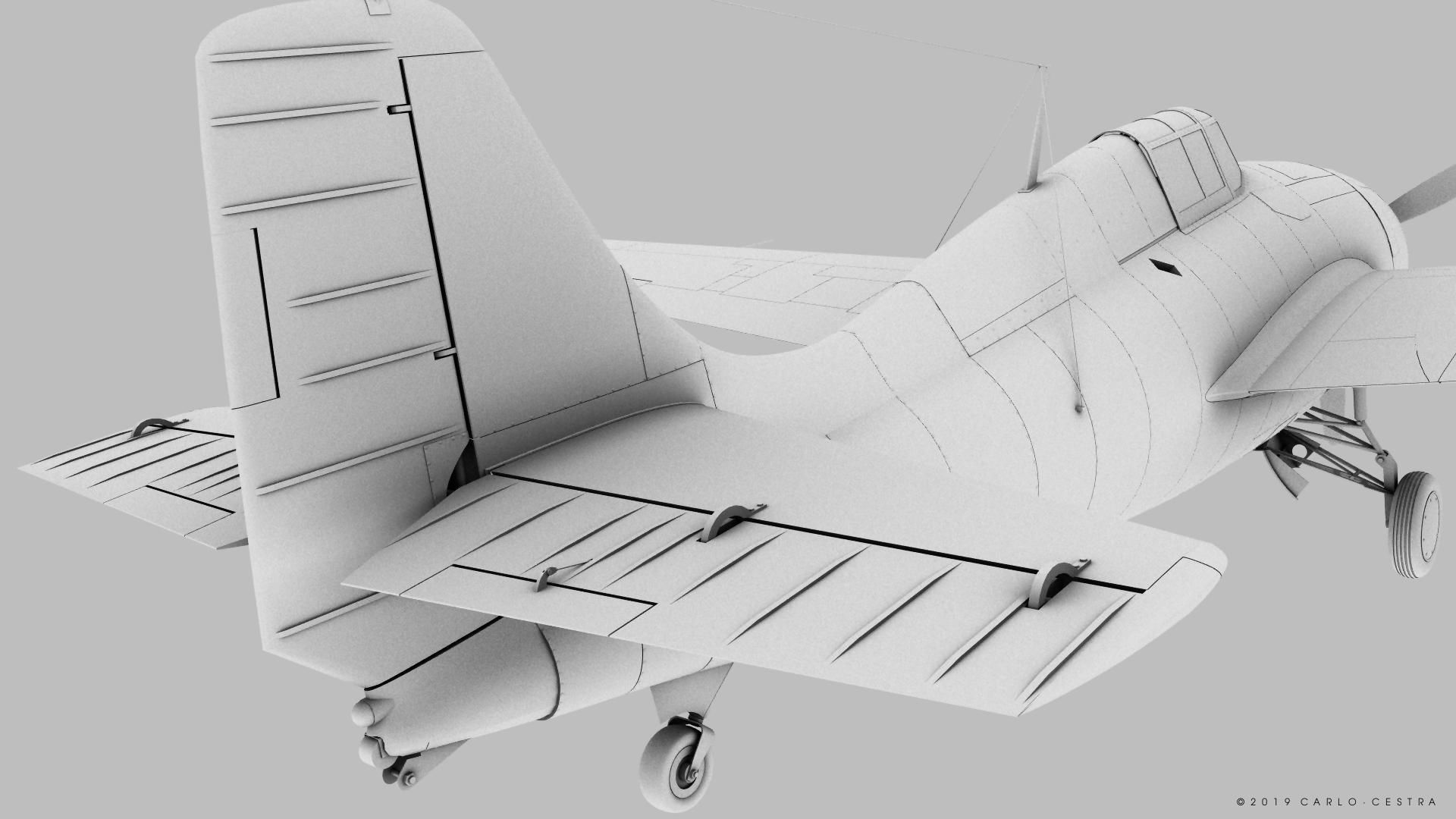 F4F-3 WILDCAT 72F2 Low-poly 3D model_37