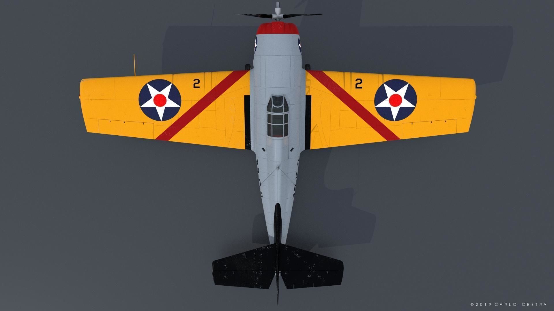 F4F-3 WILDCAT 72F2 Low-poly 3D model_16