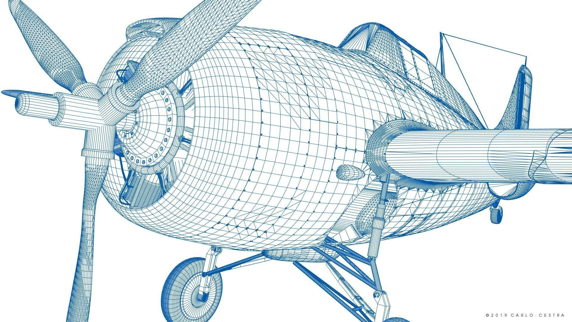 F4F-3 WILDCAT 72F2 Low-poly 3D model_61