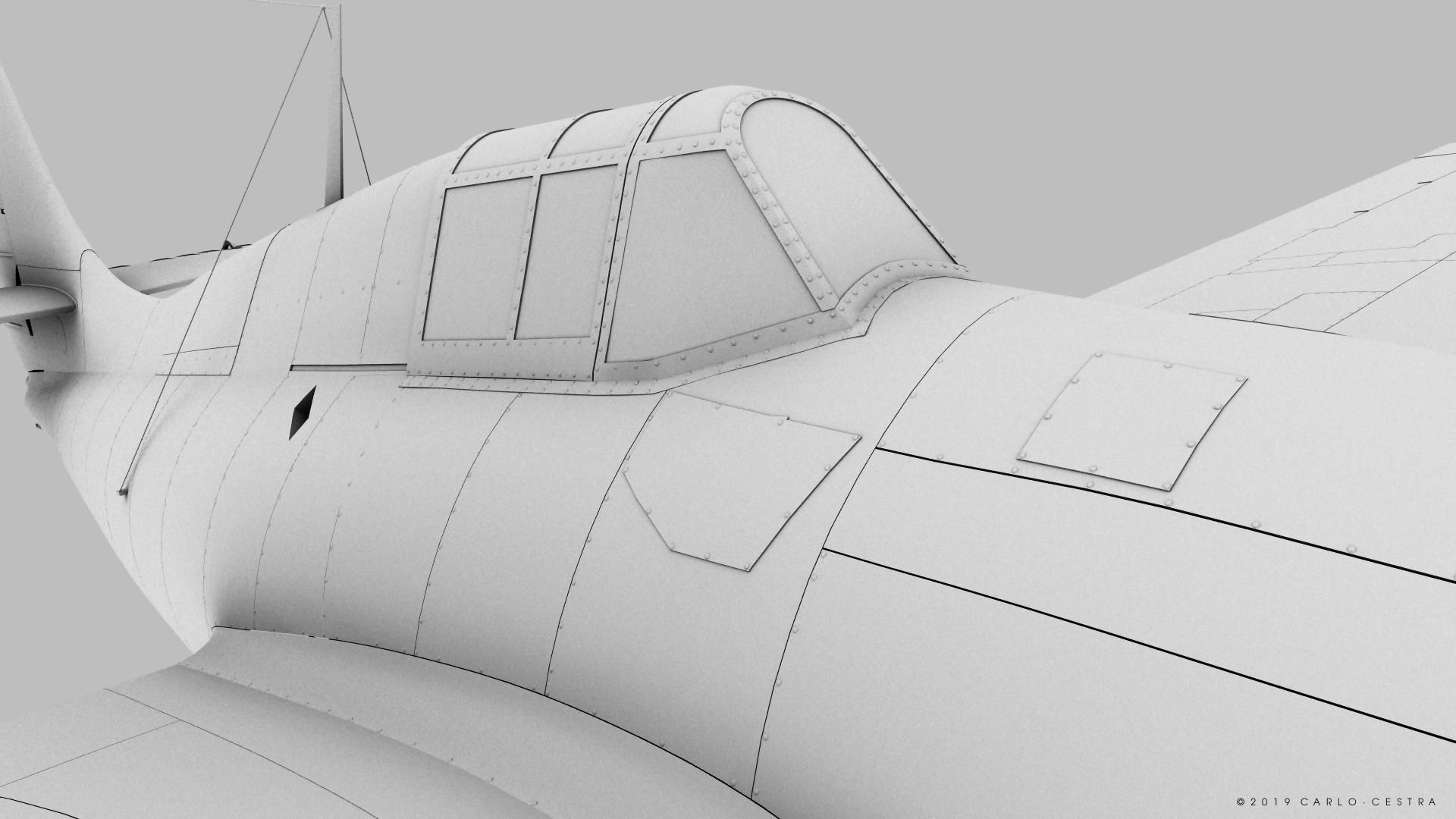 F4F-3 WILDCAT 72F2 Low-poly 3D model_36