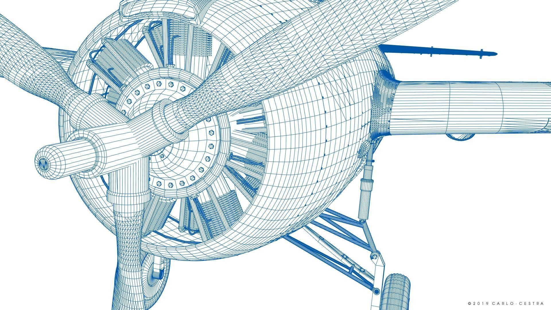 F4F-3 WILDCAT 72F2 Low-poly 3D model_58