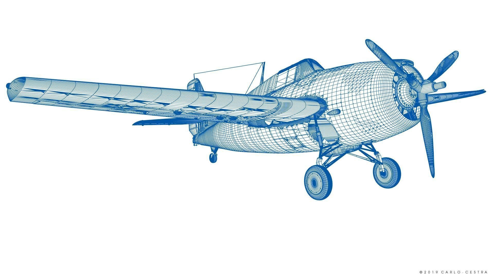 F4F-3 WILDCAT 72F2 Low-poly 3D model_59