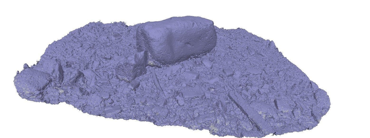 Forest creek rock 3D scan Low-poly 3D model_3