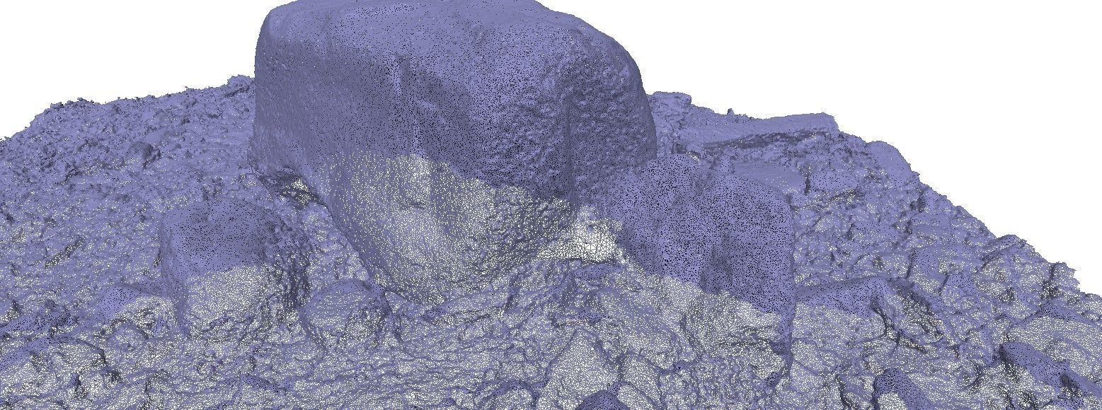 Forest creek rock 3D scan Low-poly 3D model_5