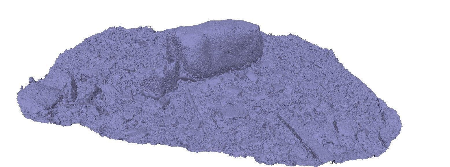 Forest creek rock 3D scan Low-poly 3D model_2