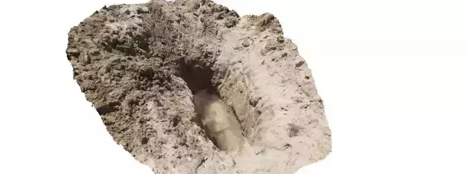 Beach sand hole 3D scan