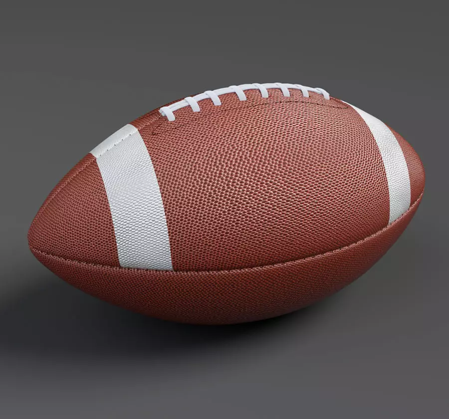 American football Ball 3D model Low-poly 3D model_0