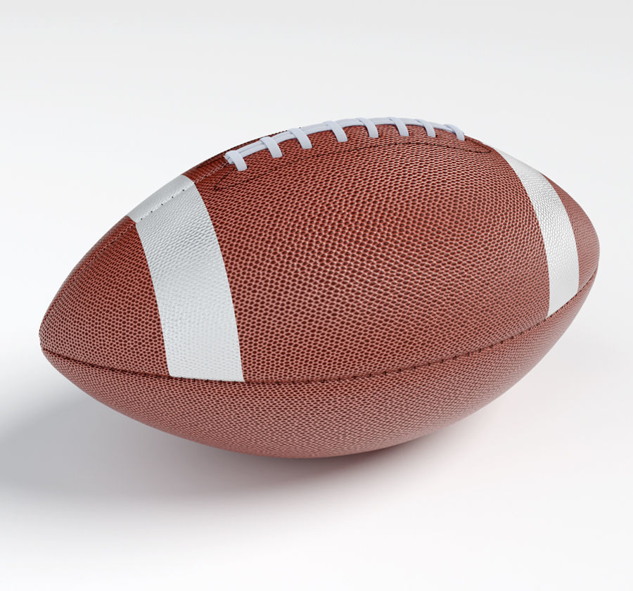 American football Ball 3D model Low-poly 3D model_1