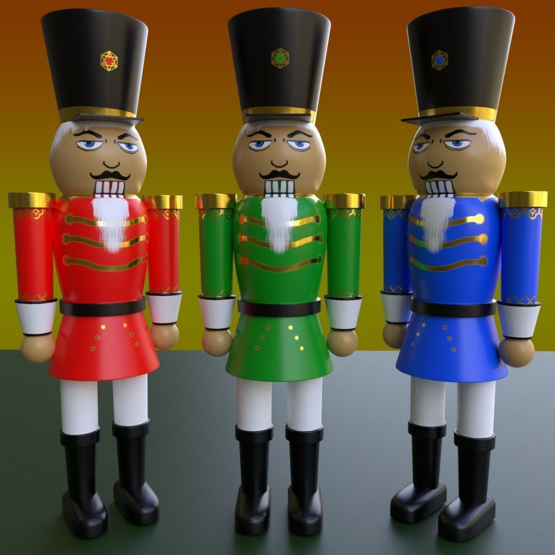 Nut Cracker Wooden Soldier 3D model_3
