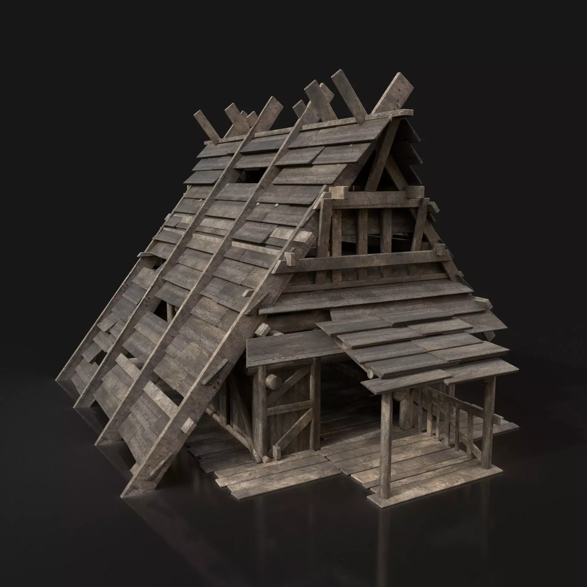 Viking Simple House Cottage Hut Northern Fantasy Next Gen AAA Low-poly 3D model_0