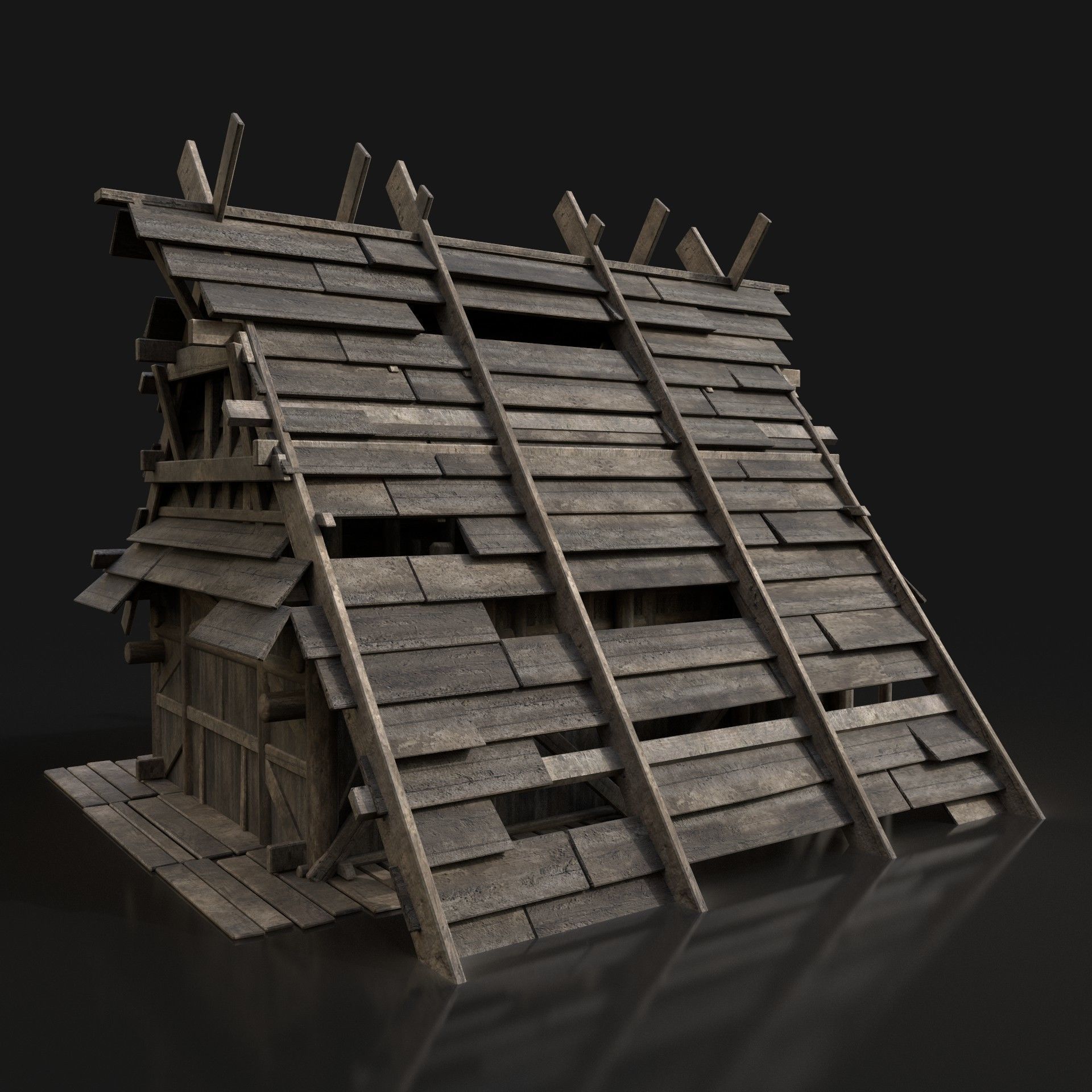 Viking Simple House Cottage Hut Northern Fantasy Next Gen AAA Low-poly 3D model_4