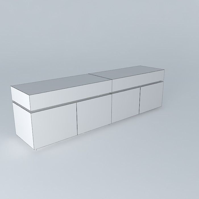 Showcase 240 cm cabinet 3D model_3