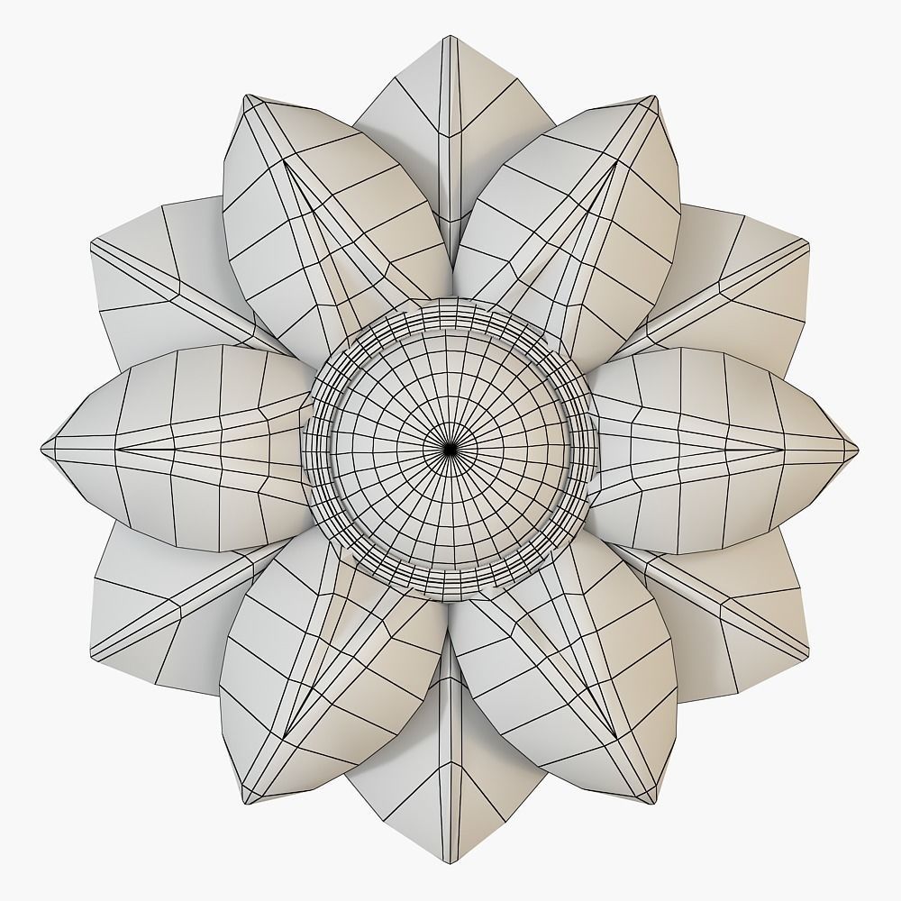 cnc flower rosette 3D print model_3
