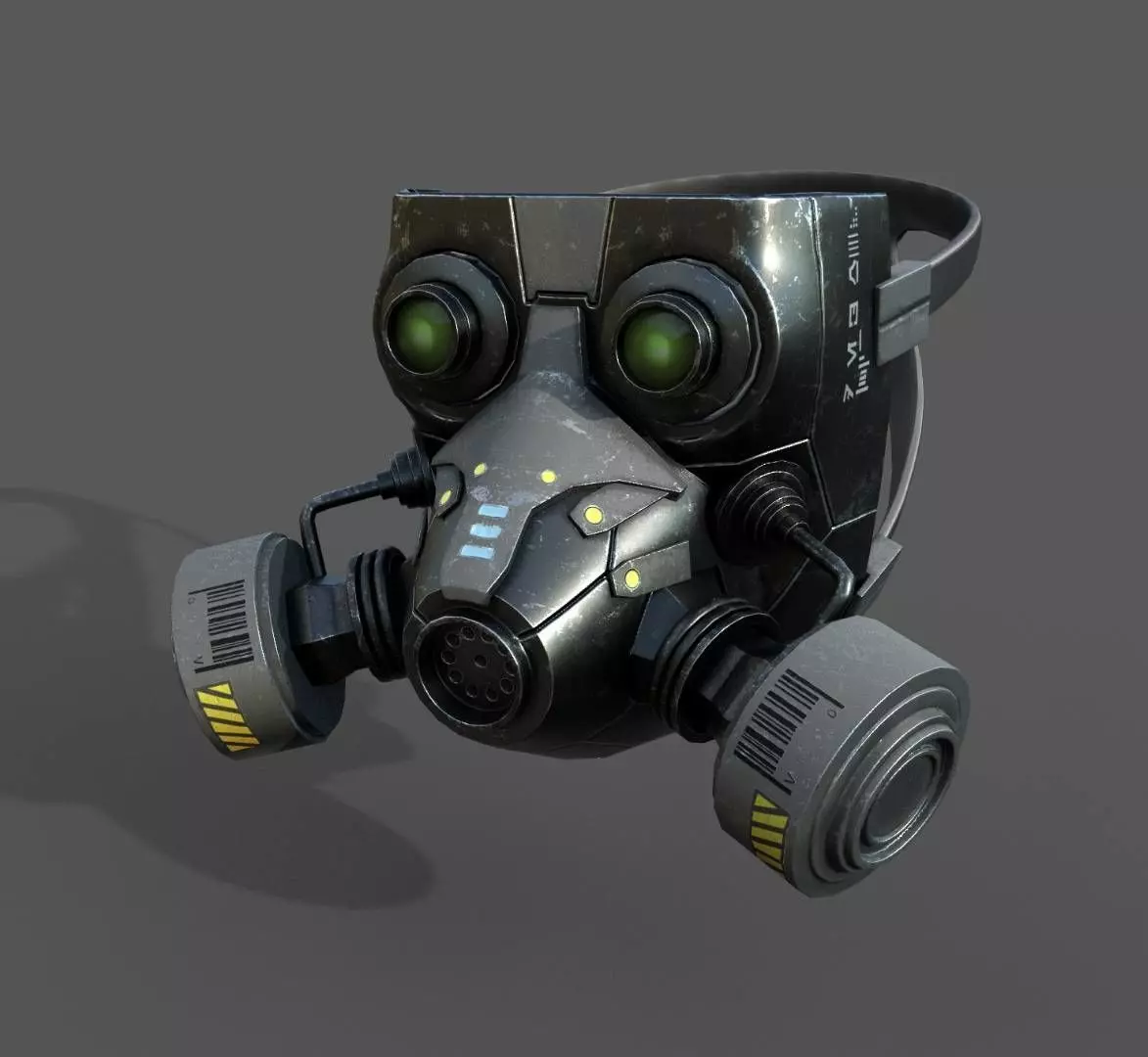 Gas mask helmet scifi military combat 3d model Low-poly 3D model