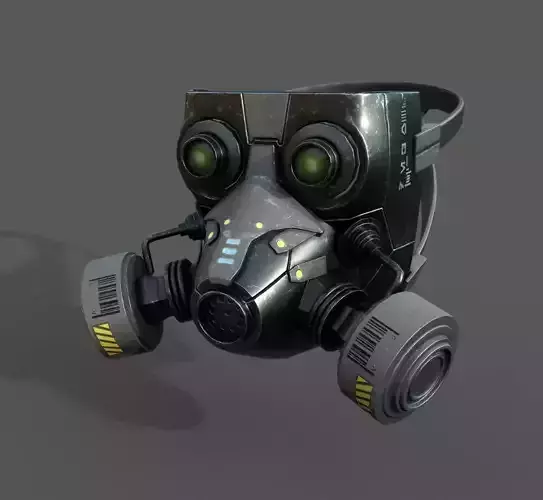 Gas mask helmet scifi military combat 3d model 