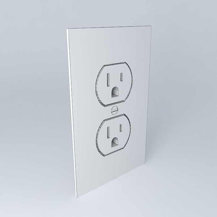 Complete US 120 V Socket Free 3D model_3