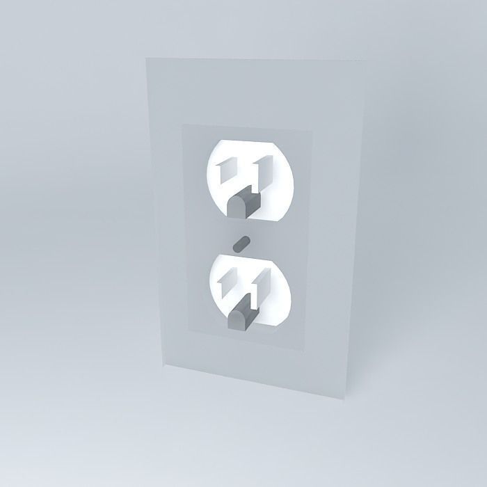 Complete US 120 V Socket Free 3D model_1