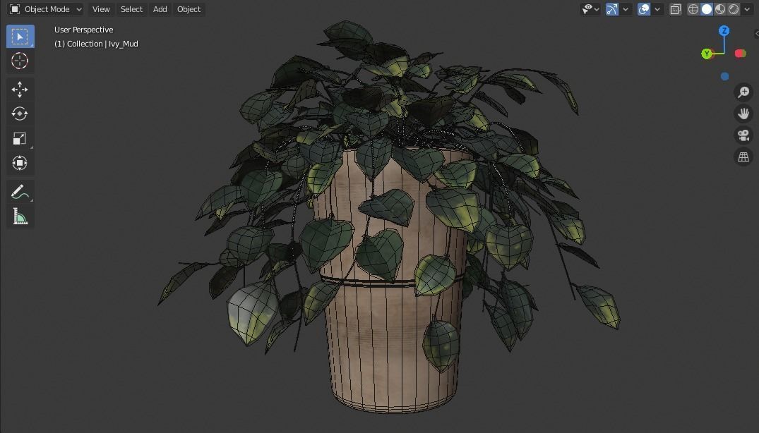 Pot with Plant 3D model_16