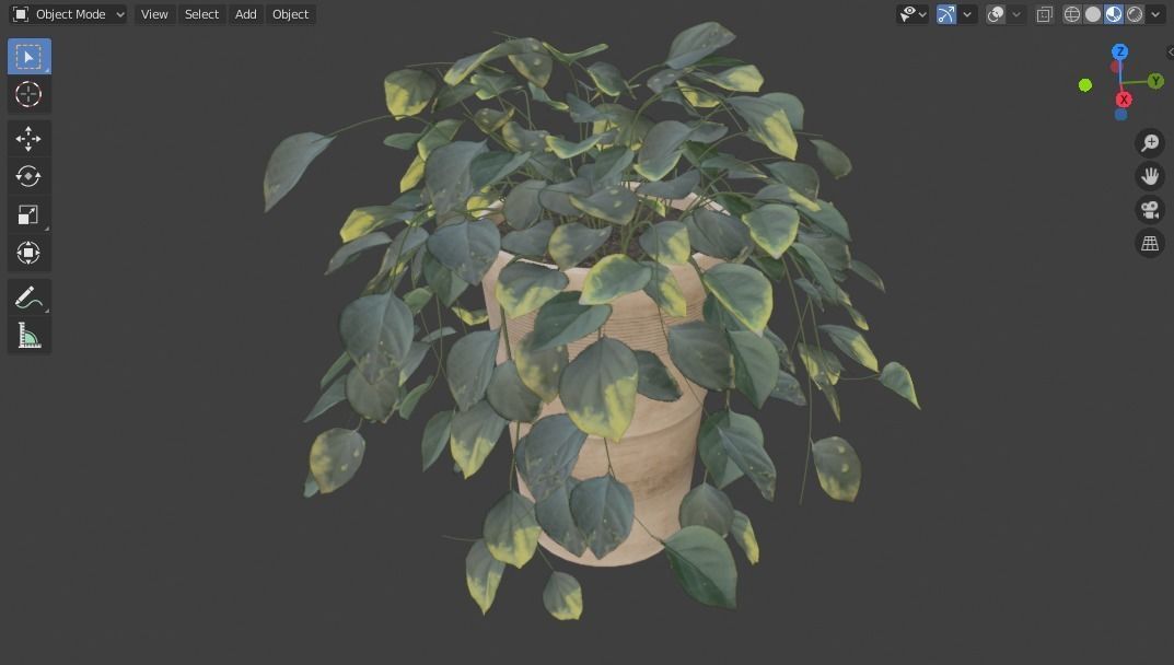 Pot with Plant 3D model_6