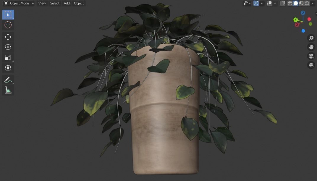 Pot with Plant 3D model_14